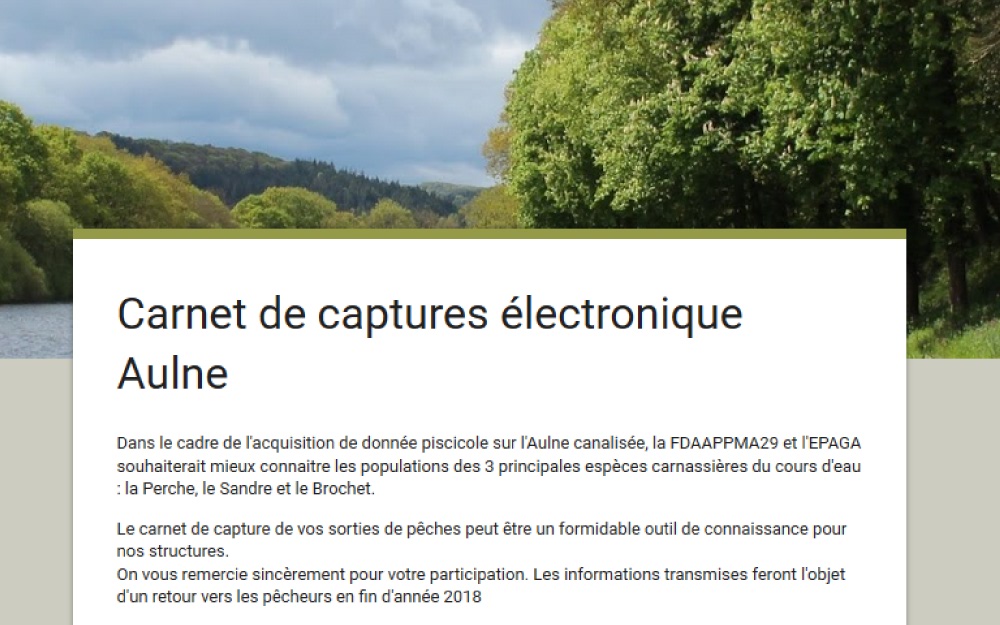 Carnet de capture numérique Aulne